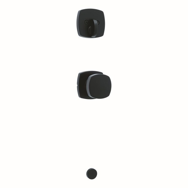Kwikset Single Cylinder Interior Arroyo Knob with Midtown Rose Trim Matte Black Finish 971AYKMDT-514 - main